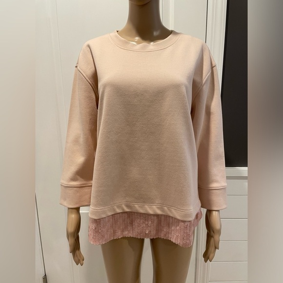NWOT J.Crew Sequin Trim Sweatshirt size M - Picture 1 of 3